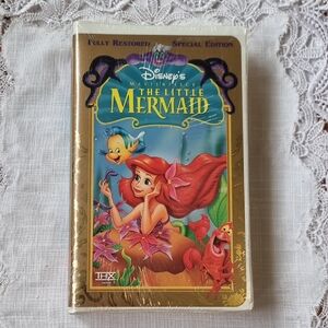 Disney The Little Mermaid Fully Restored Special Edition VHS - Gold and Red